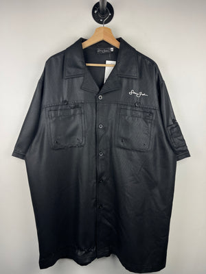 Vintage Y2K Sean John Embroidered Black Short Sleeve Button Up Shirt