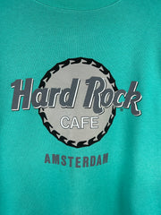 Vintage 90s Hard Rock Café Amsterdam Teal Crewneck