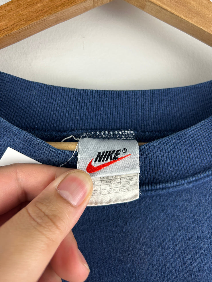 Vintage 90s Nike Mini Swoosh Navy Crewneck