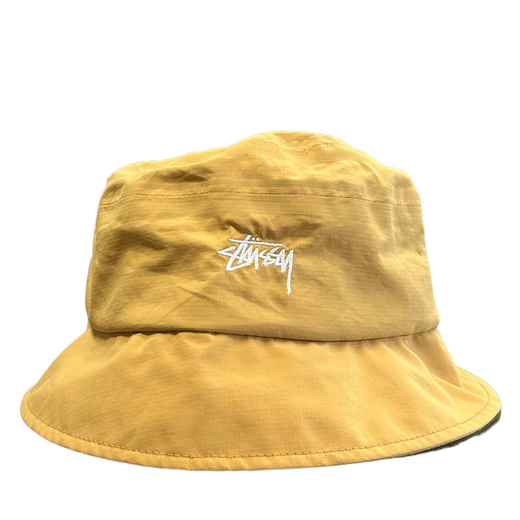 Stussy Stock Yellow Nylon Bucket Hat