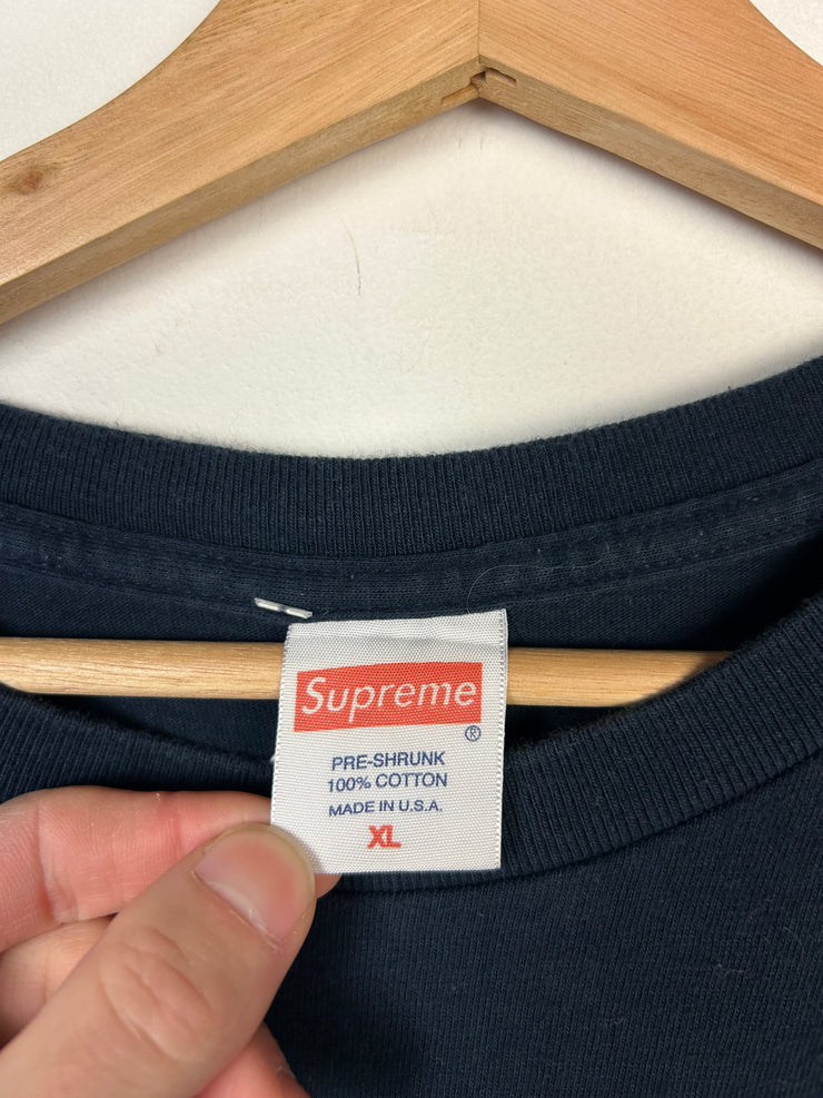 Supreme SS15 Silence Of The Lambs Moth Navy Long Sleeve