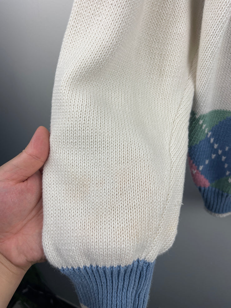 Vintage 90s Par Four Golf Knit White Sweater