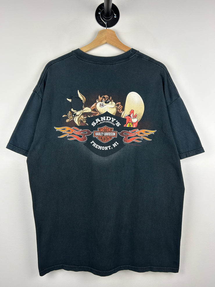 Vintage Harley Davidson Looney Tunes Taz Black Tee