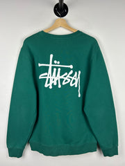 Stussy Script Forest Green Crewneck