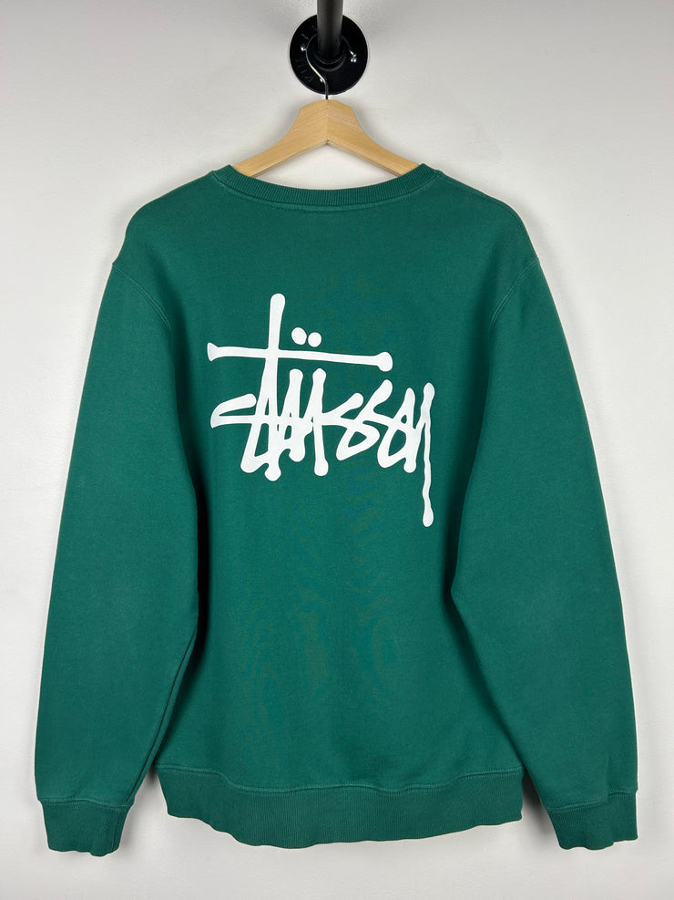 Stussy Script Forest Green Crewneck