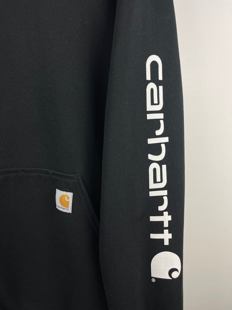 Vintage Carhartt Patch Spellout Black Hoodie