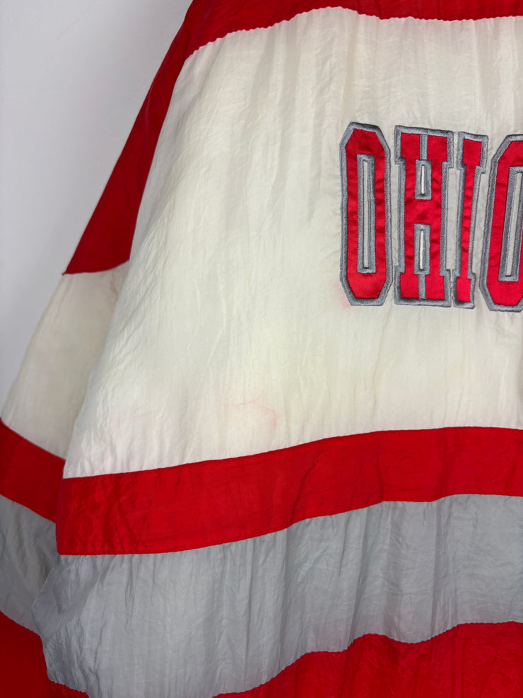 Vintage 90s Locker Line Ohio State Buckeyes Red & White Jacket