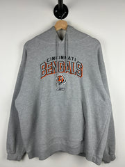 Vintage NFL Reebok Cincinnati Bengals Embroidered Grey Hoodie