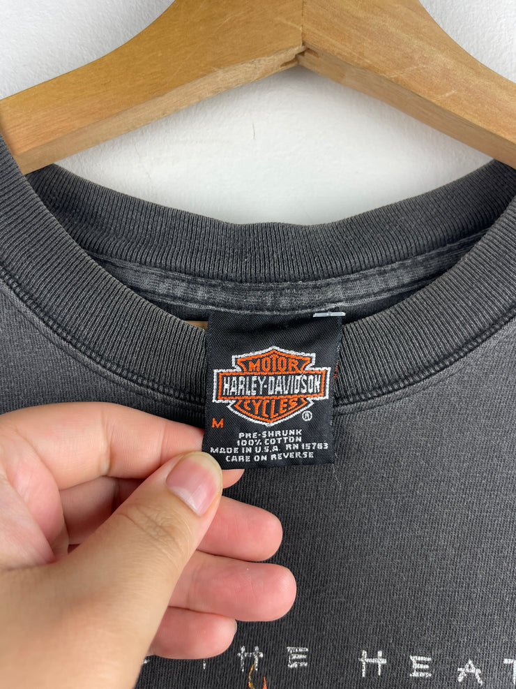 Vintage 2000 Harley Davidson Feel The Heat Holland Faded Black Tee