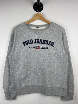 Vintage Polo Ralph Lauren Jeans Co Embroidered Grey Crewneck