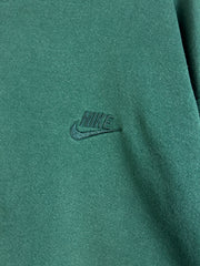 Vintage 90's Nike Mini Swoosh Spellout Tonal Forest Green Crewneck