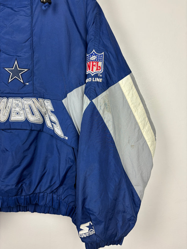 Vintage 90s NFL Starter Dallas Cowboys Pro Line Blue Hooded Jacket