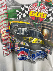 Vintage 90s Nascar Chase Coca Cola 600 Winston Cup All Over Print White Tee