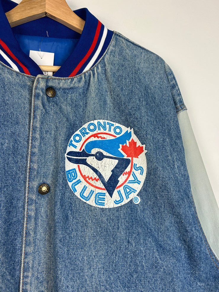 Vintage 1992 Toronto Blue Jays World Series Champions Denim Varsity Jacket