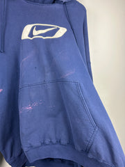 Vintage 90s Nike Swoosh Thrashed Navy Hoodie