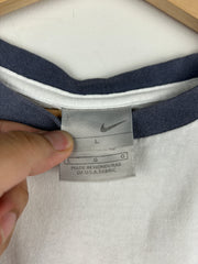 Vintage Nike Swoosh Spellout White Ringer Tee