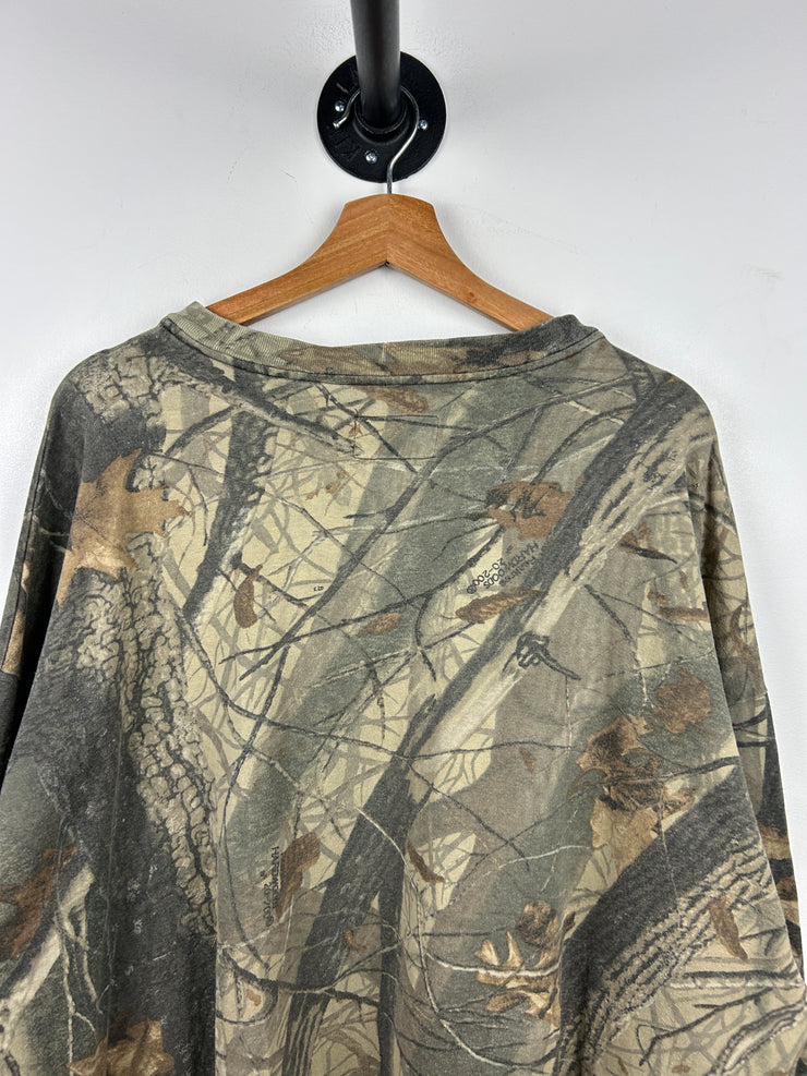 Vintage Duxbak Real Tree Camo Henley Long Sleeve