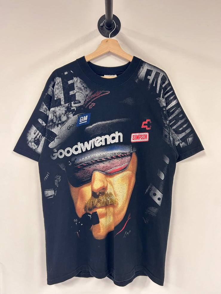 Vintage 1998 Nascar Dale Earnhardt 50th Anniversary AOP Black Tee