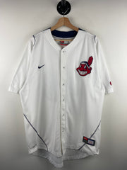 Vintage MLB Nike Cleveland Indians Hafner White Baseball Jersey
