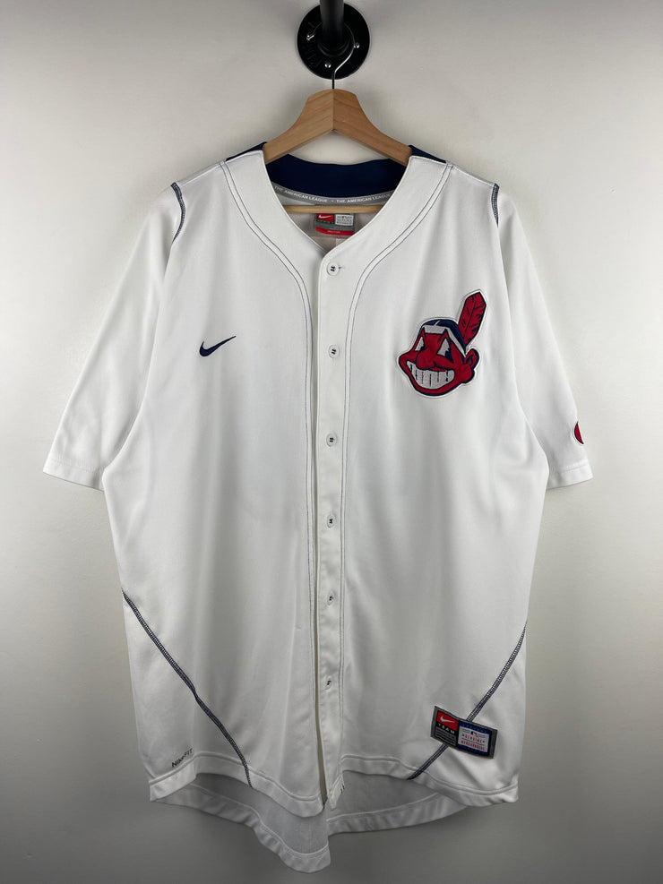 Vintage MLB Nike Cleveland Indians Hafner White Baseball Jersey