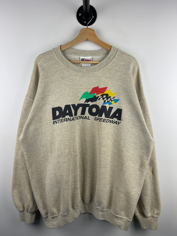 Vintage 90s Nascar Daytona International Speedway Grey Crewneck