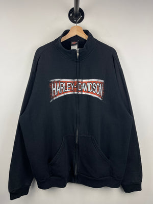 Vintage Harley Davidson Hope New Jersey Black Zip Up Sweater