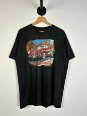 Vintage 90's Corvette From Chicago To Los Angeles Black Tee