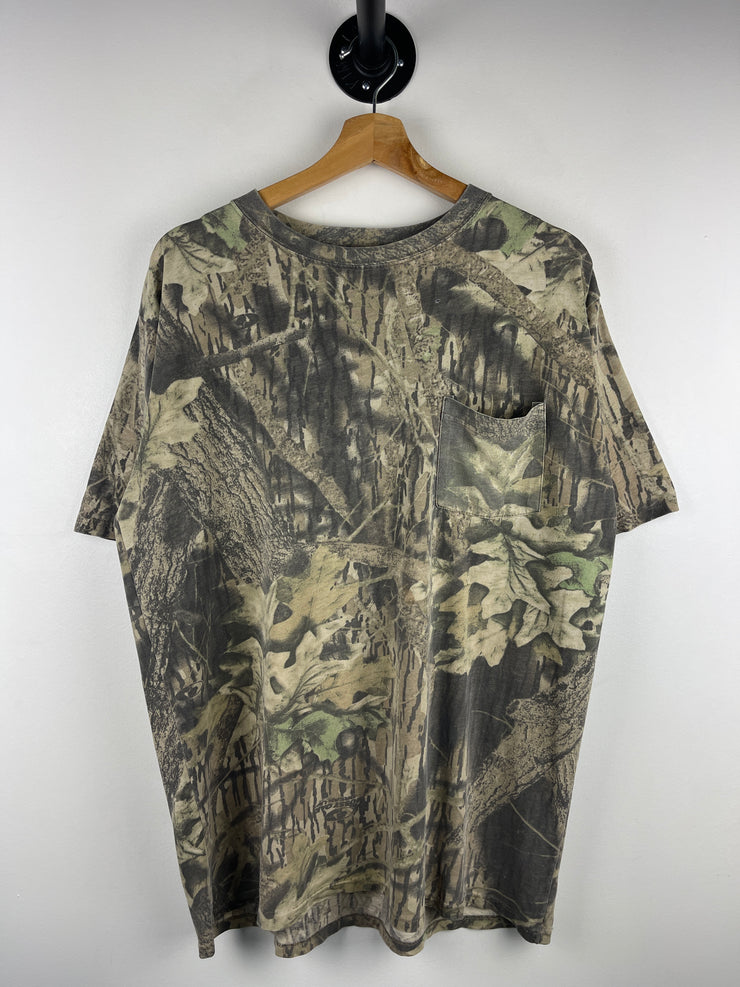 Vintage 90s Mossy Oak Real Tree Camo Pocket Tee