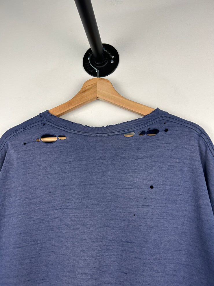 Vintage 90s Nike Mini Swoosh Thrashed Navy Tee