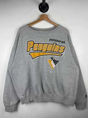 Vintage 90s NHL Starter Pittsburgh Penguins Grey Crewneck