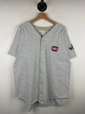 Vintage 90s NHL Chalk Line Montreal Canadiens Grey Baseball Jersey