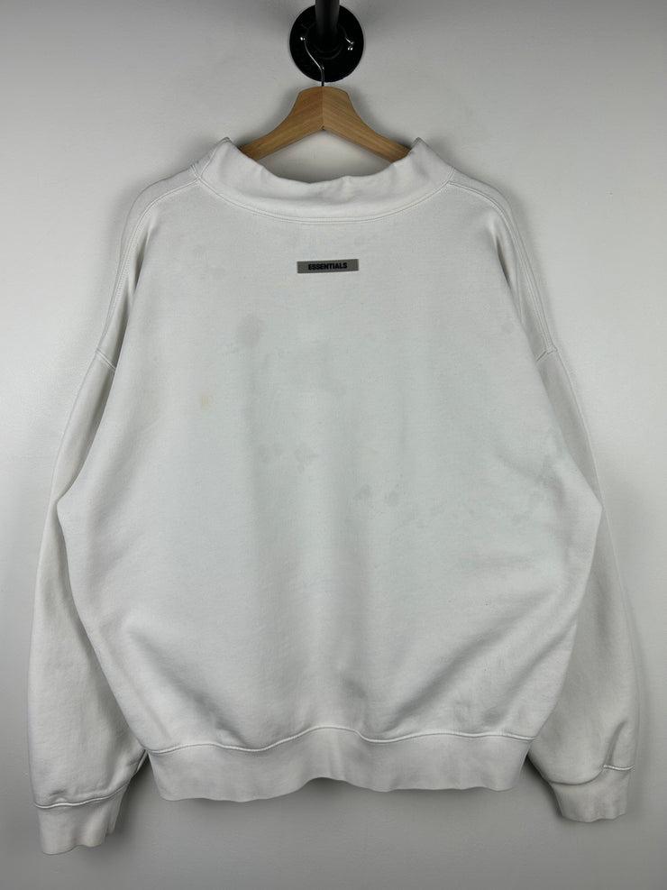 Fear Of God Essentials White Mockneck Crewneck