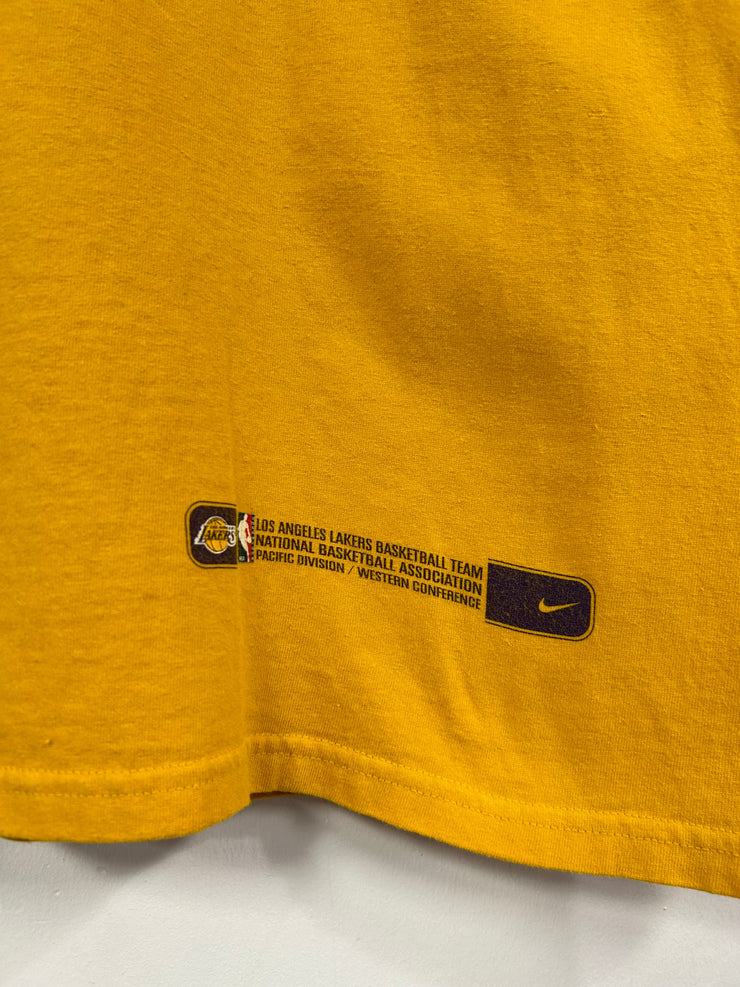 Vintage Nike Los Angeles Lakers Yellow Middle Swoosh Tee