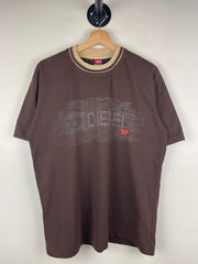 Diesel Spellout Brown & Cream Tee
