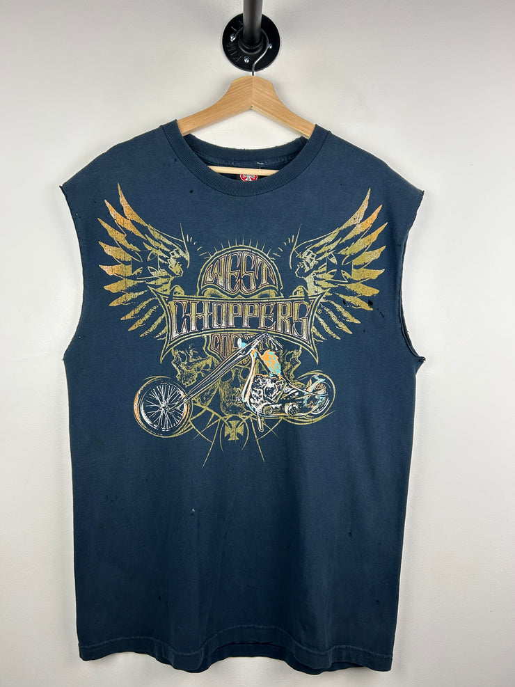Vintage West Coast Choppers Navy Cut Off Tank Top