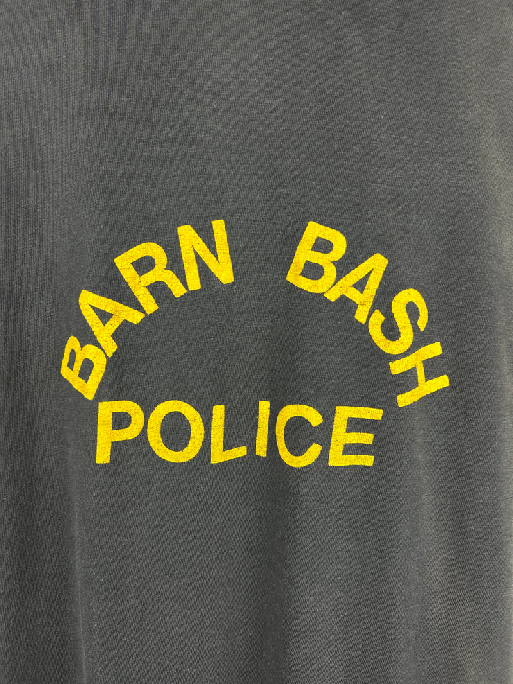 Vintage 70s Stanfields Barn Bash Police Black Pocket Tee