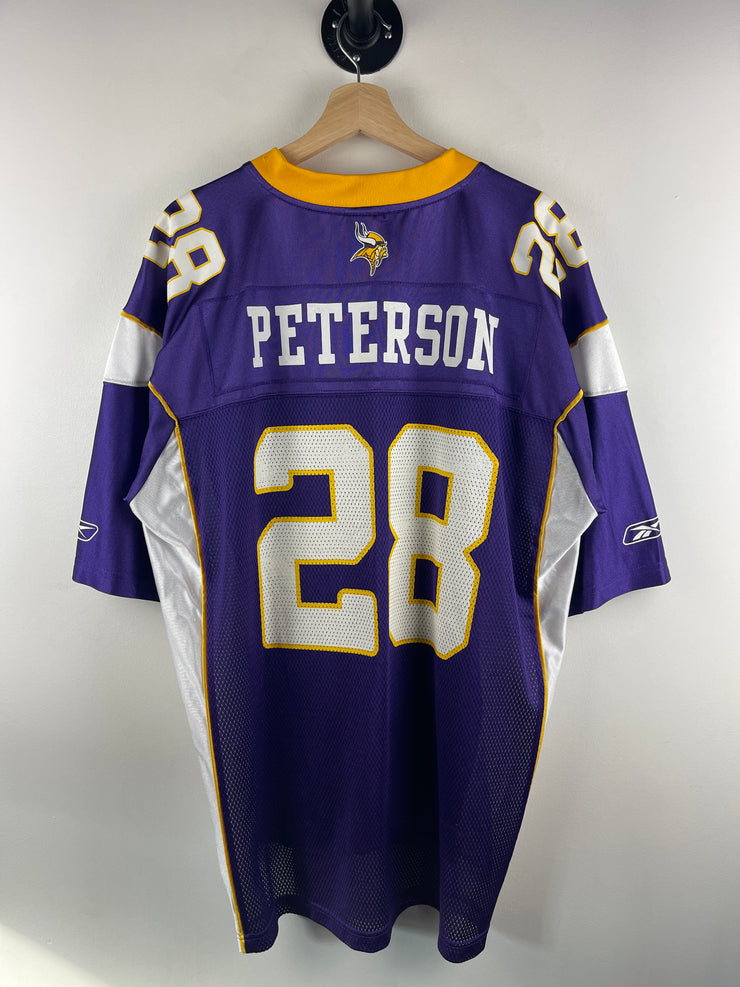 Vintage NFL Reebok Minnesota Vikings Peterson Purple Football Jersey