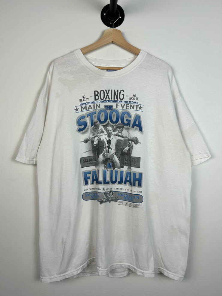 Vintage Y2K The Three Stooges Boxing White Tee