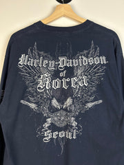 Vintage Harley Davidson Seoul Navy Long Sleeve