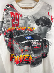 Vintage Nascar Kevin Harvick Goodwrench All Over Print White Tee