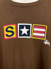 Vintage 90s Stussy Star Brown Long Sleeve