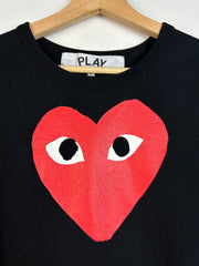 Comme Des Garcons Play Heart Black Tee