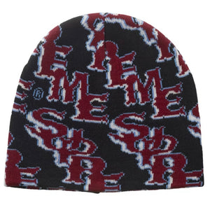 Supreme SS26 Slanted Gothic Outline Black Beanie