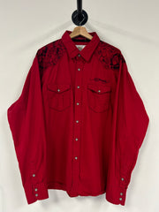 Vintage Y2K ED Hardy Red Button Up Shirt