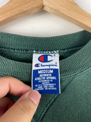 Vintage 90s Champion Embroidered Spellout Forest Green Crewneck