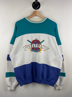 Vintage 90s Fantasy Cruise The Fun Ship Colour Block Crewneck