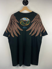 Vintage 90s Liquid Blue Eagle All Over Print Black Tee