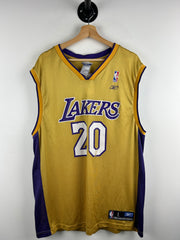 Vintage NBA Reebok Los Angeles Lakers Payton Yellow Basketball Jersey