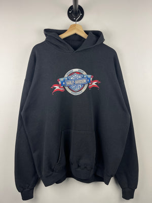 Vintage 90s Harley Davidson Clearwater Florida Black Hoodie