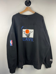 Vintage 90s NBA Lee Sport Cleveland Cavaliers Embroidered Black Crewneck